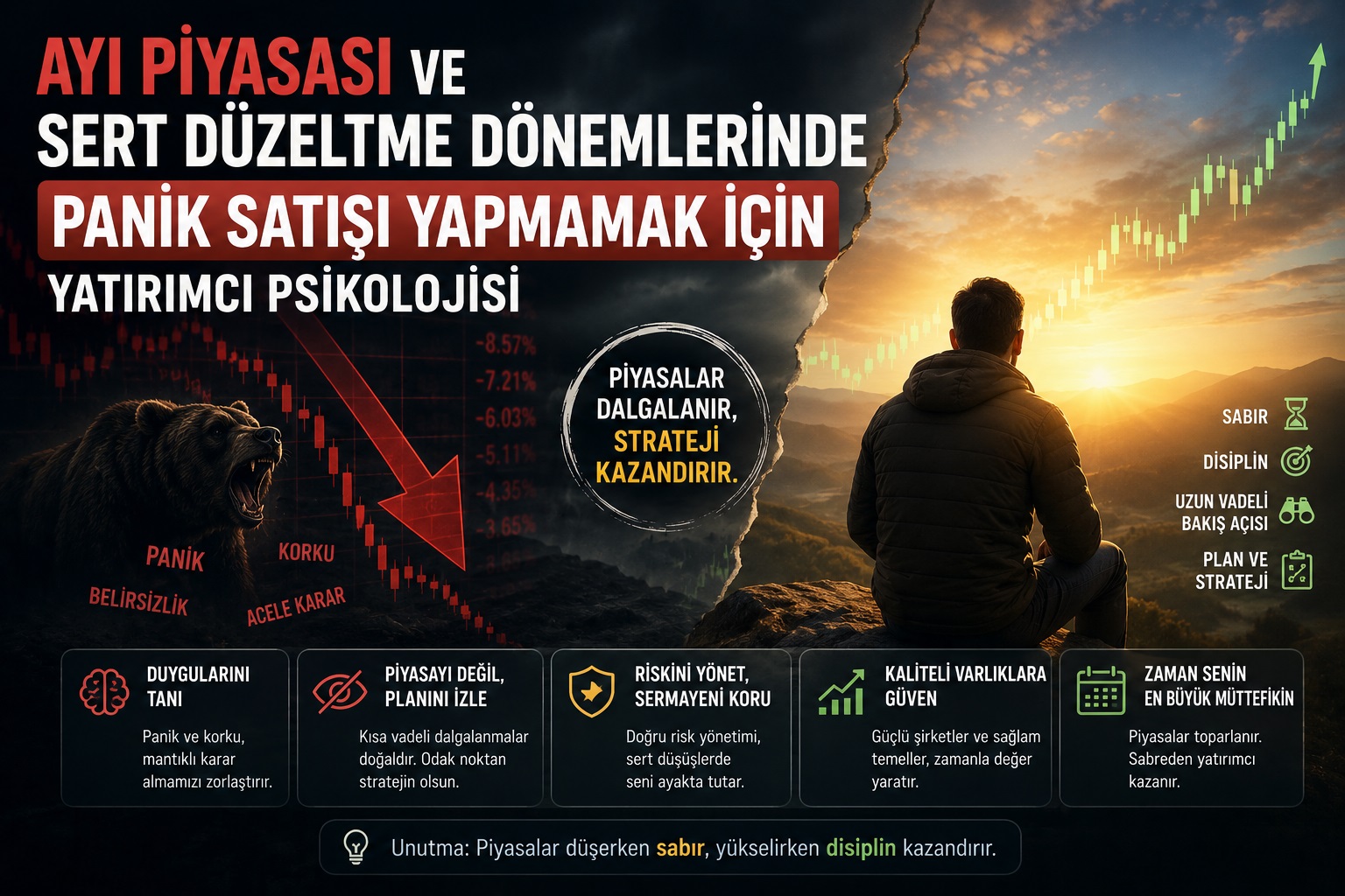 Borsada Ayı Piyasası ve Sert Düzeltme Dönemlerinde Panik Satışı Yapmamak İçin Yatırımcı Psikolojisi