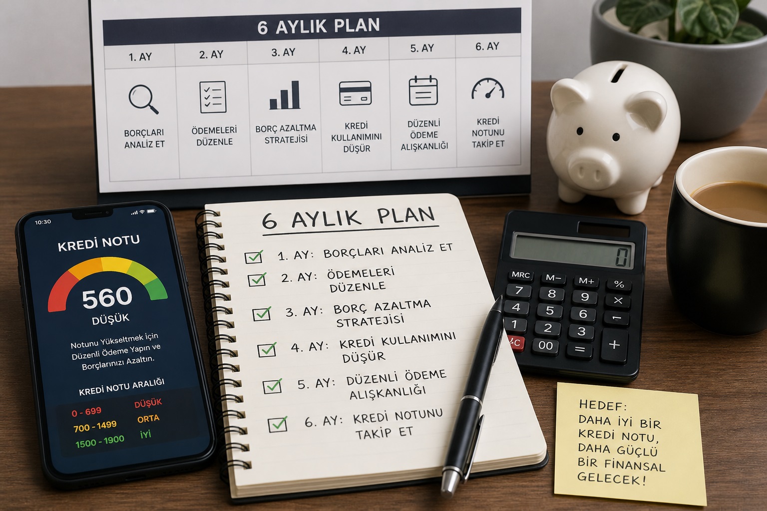 Kredi notu düşük olanların banka sicilini düzeltmesi için uygulaması gereken 6 aylık plan