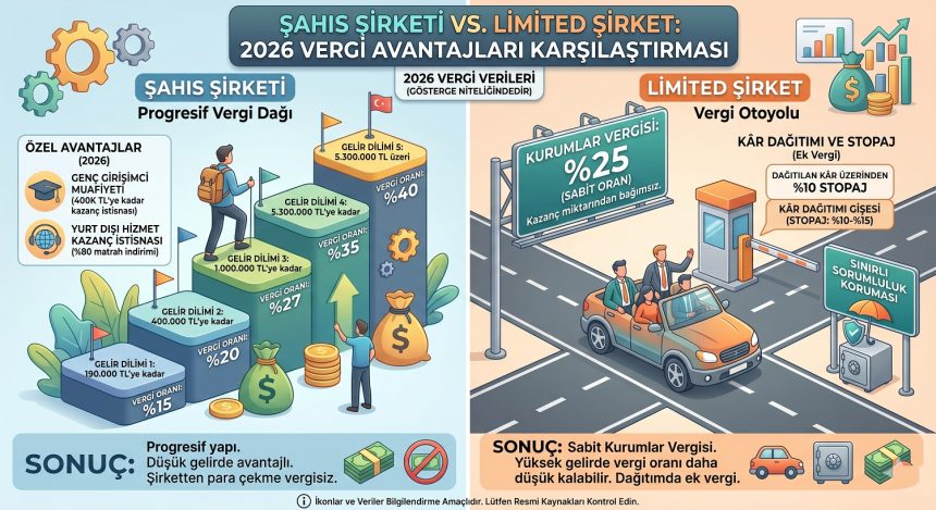 Şahıs Şirketi vs. Limited Şirket: 2026 Vergi Avantajları Karşılaştırması