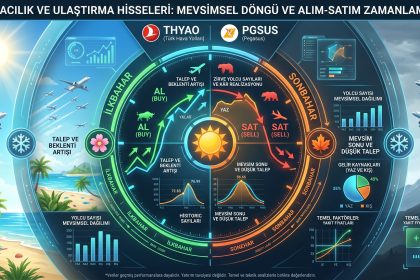Havacılık ve ulaştırma sektörü hisselerinin (THYAO, PGSUS) mevsimsel (yaz sezonu) döngülerine göre alım-satım zamanlaması